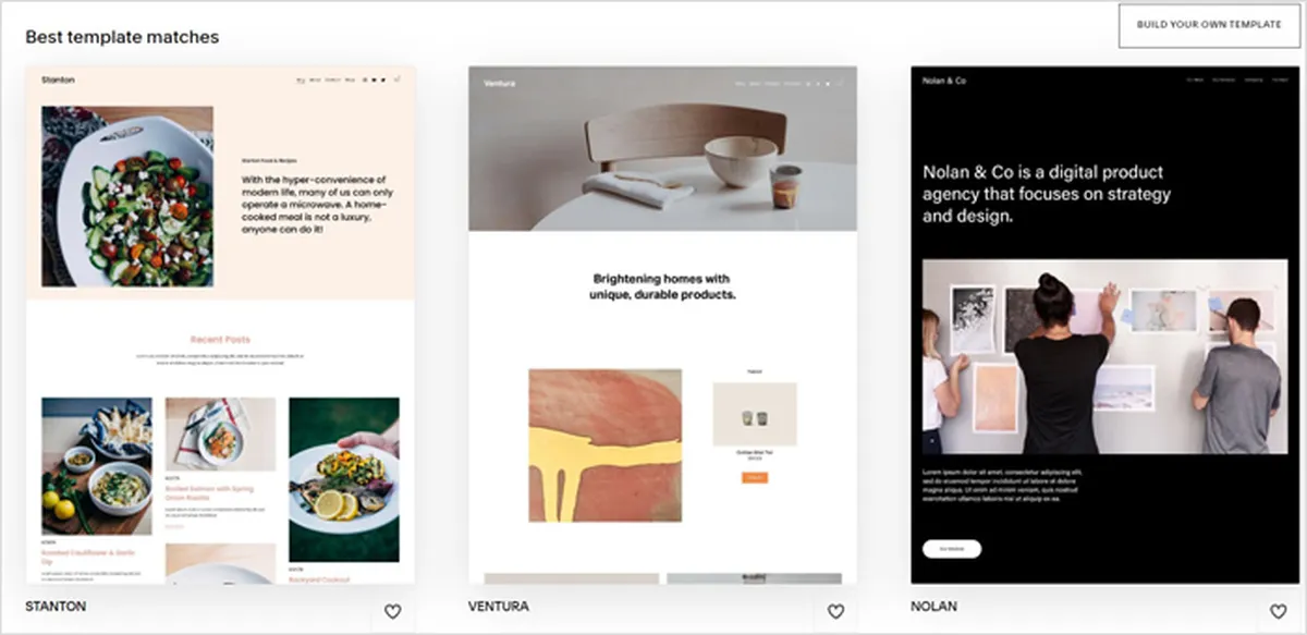 Squarespace has beautiful templates