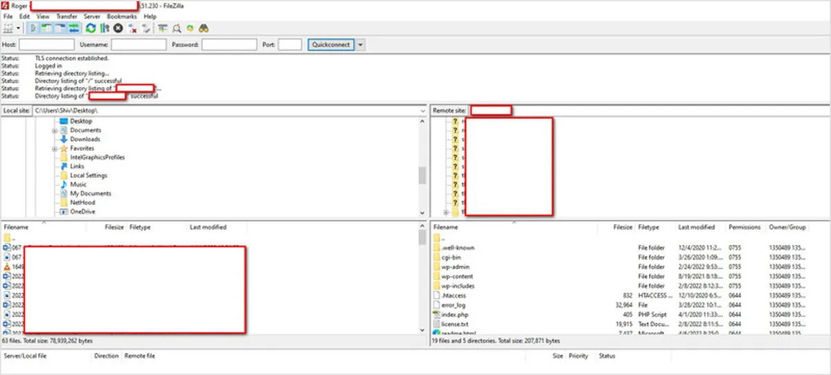 Accessing your files through FTP
