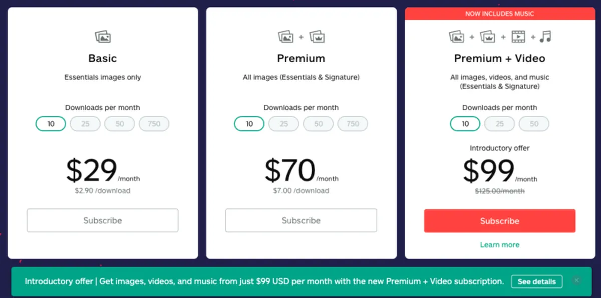 istockphoto subscription