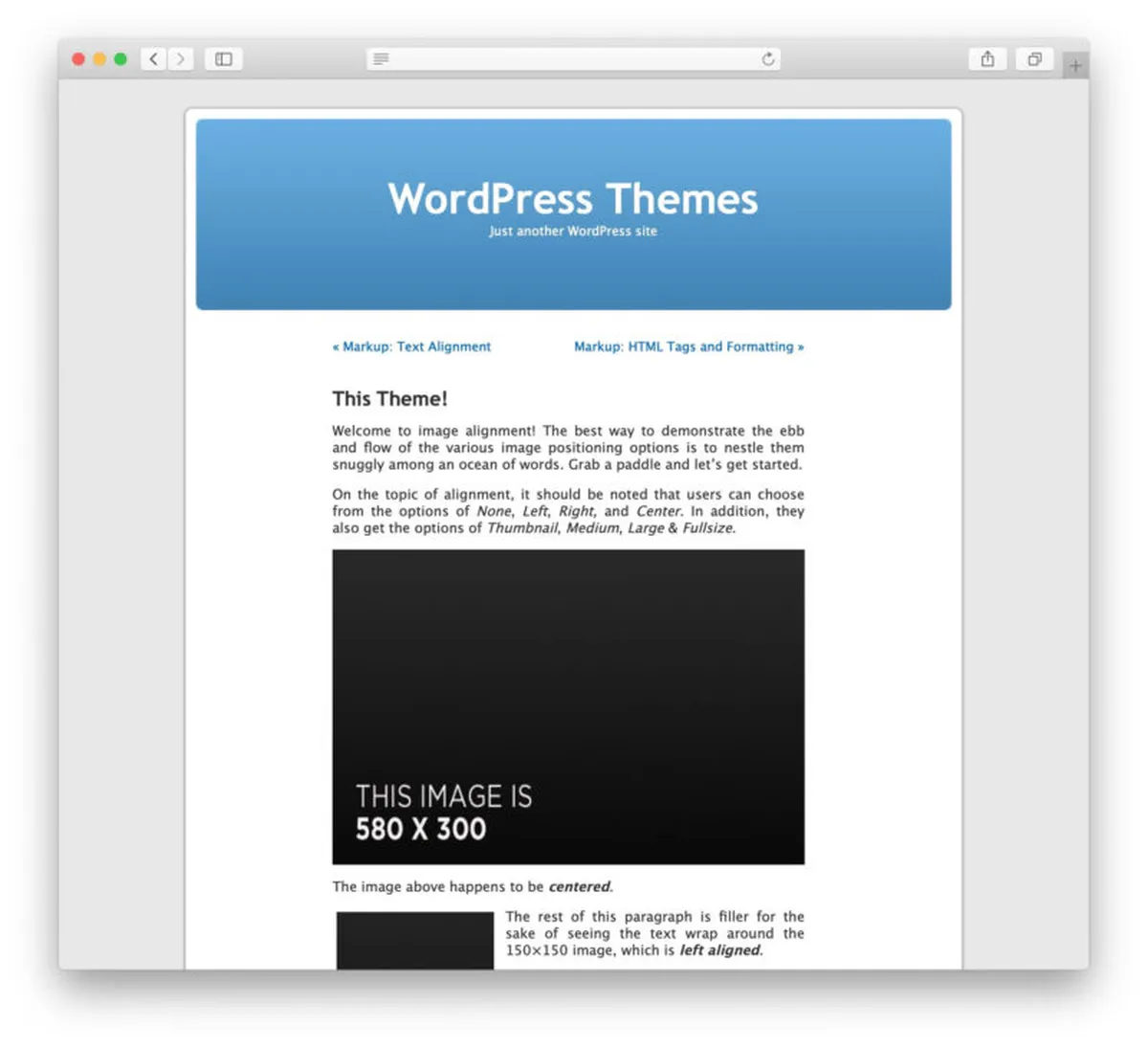 Default original WordPress theme