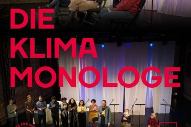 Plakat zum Theaterstück „Klima-Monologe“