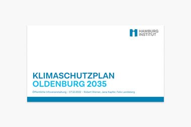 Foliensatz zum Klimaschutzplan Oldenburg 2035 vom Hamburg Institut. Foto: Hamburg Institut