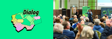 Banner mit key visual und Foto einer Veranstaltung