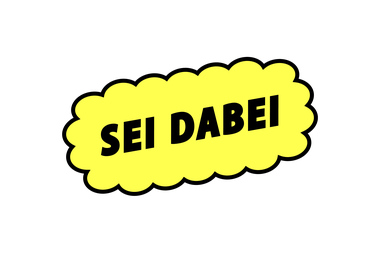 Grafik mit „Sei dabei“