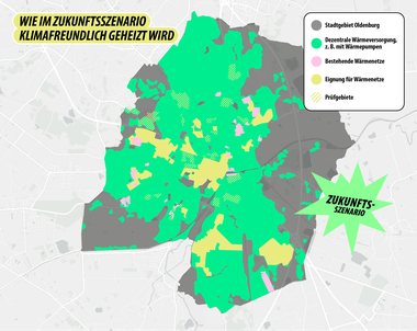 Karte die zeigt wie im Zukunftsszenario klimafreundlich geheizt wird
