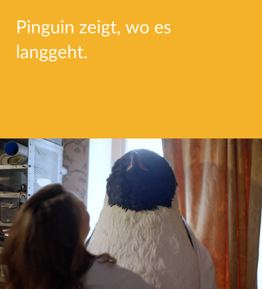 Zu sehen ist der Pinguin, der eine Hauptrolle in der Mini-Serie und den Spots spielt. Foto: Tremoniamedia GmbH