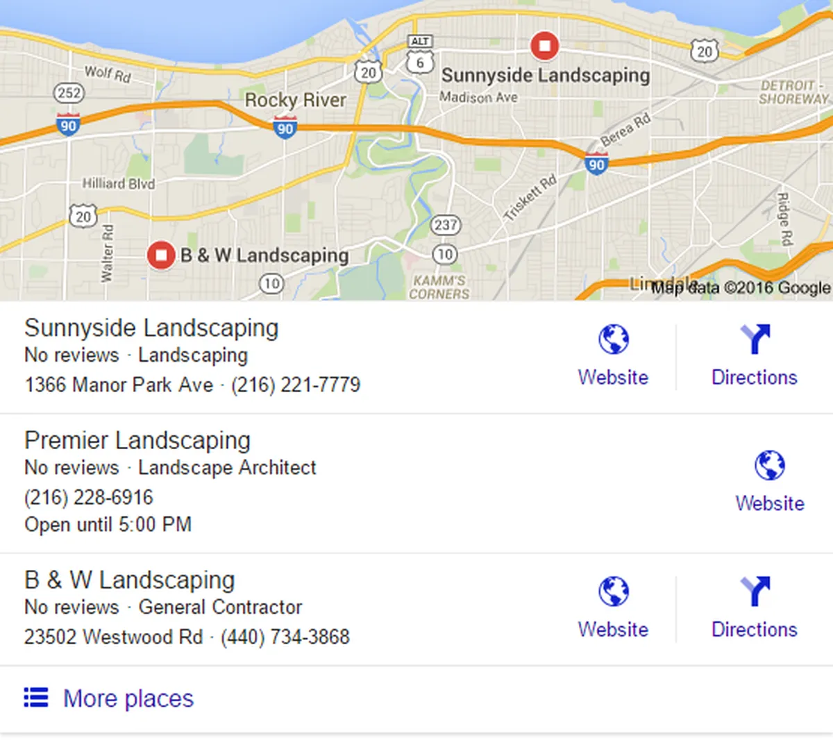 local search results