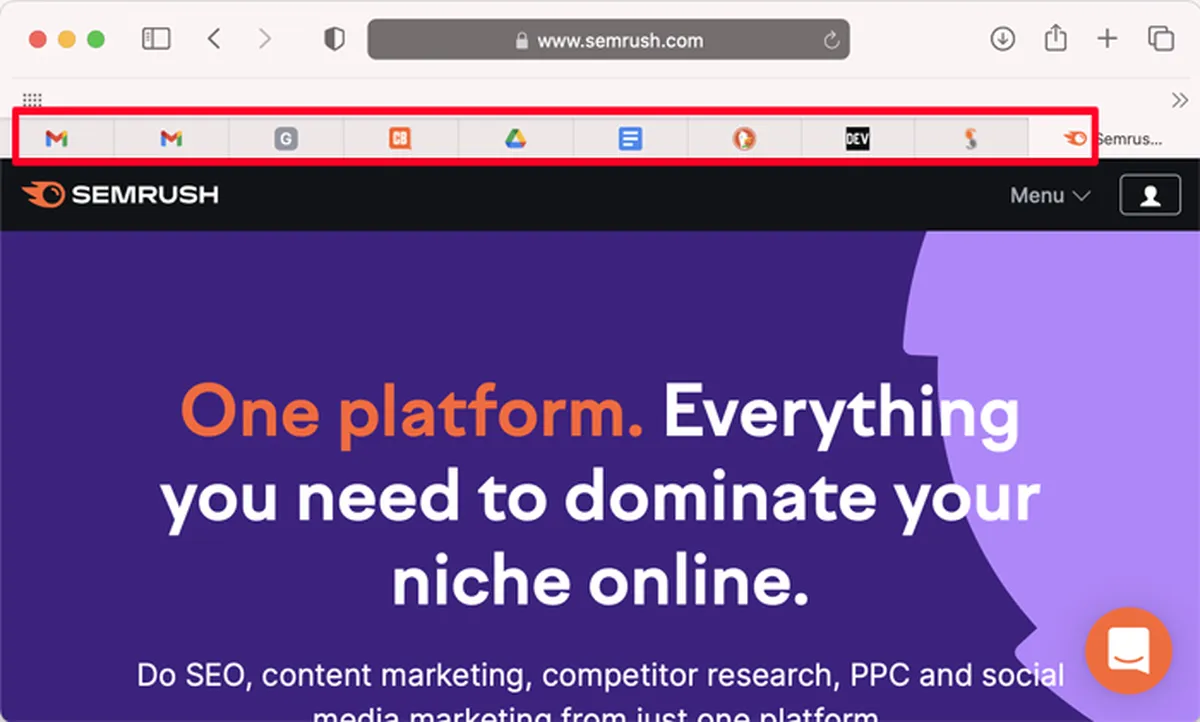 Favicon of SEMRush,address bar,html favicon code,desktop and mac browsers,gif file format,root directory and toolbar apps