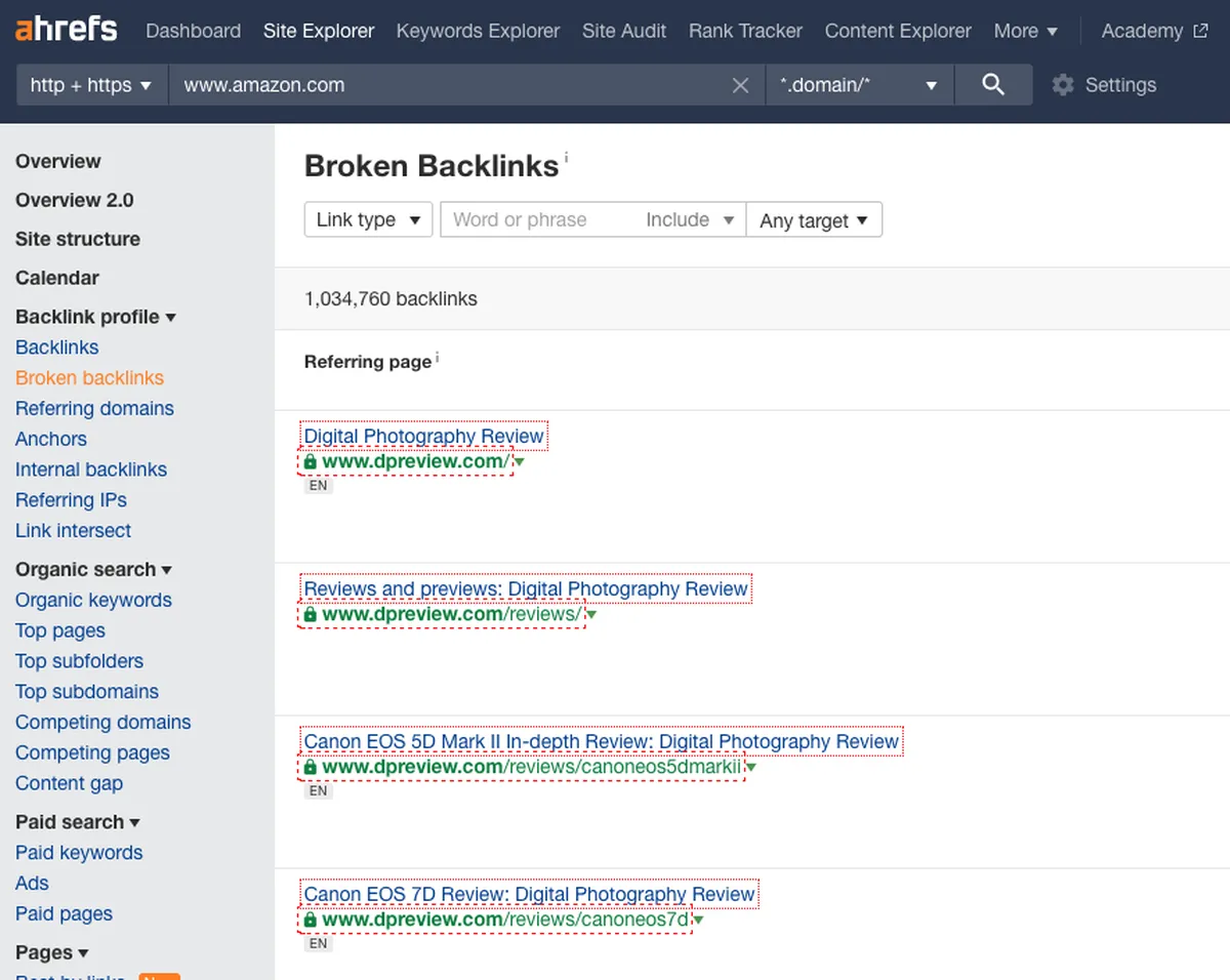 using Ahrefs to find broken link building opportunities 