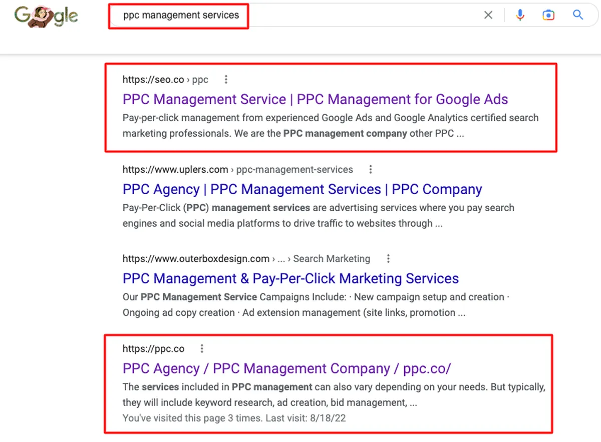multiple domain names real estate google competitor's site