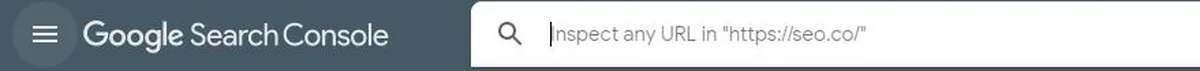 Google Search Console - Search Bar