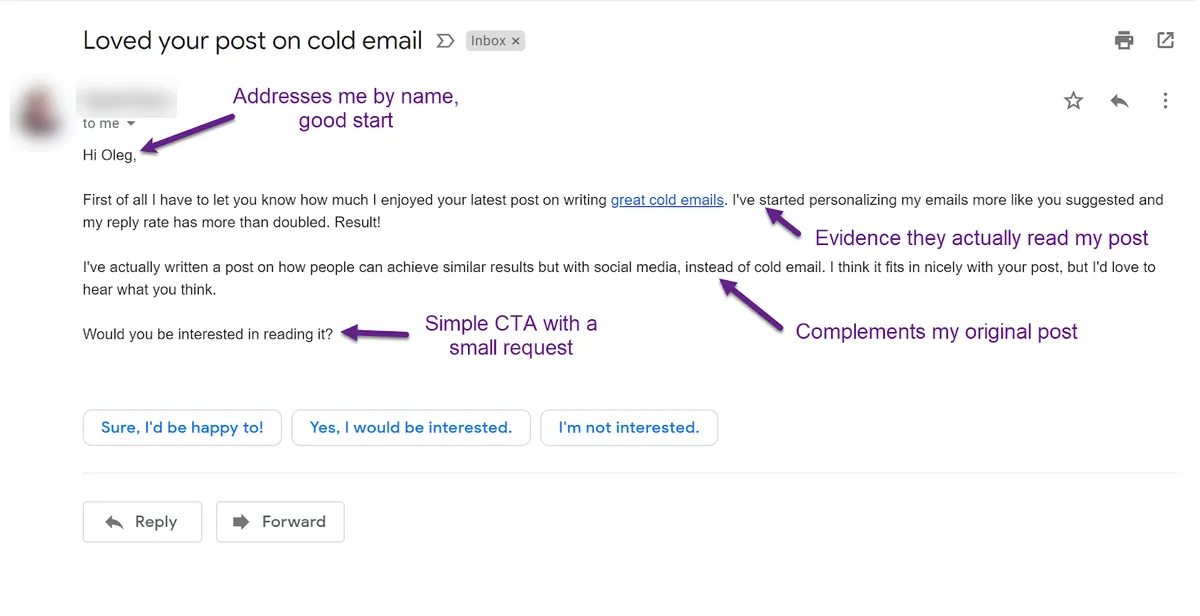 Email Link Building Request