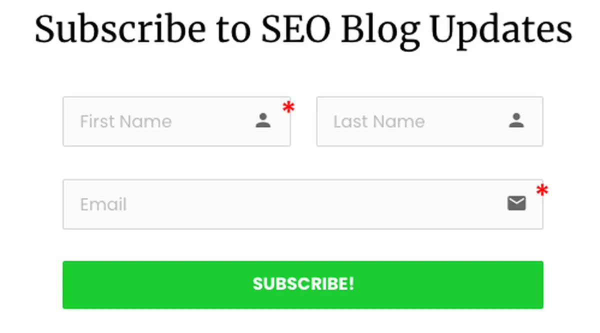 blog email signups for seo engagement 