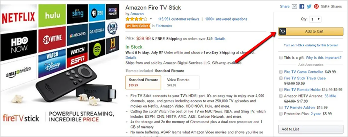 Amazon Product Page