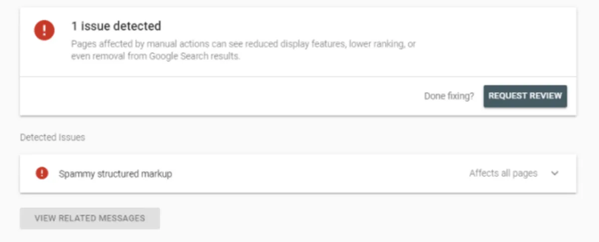 Google penalty manual action search console