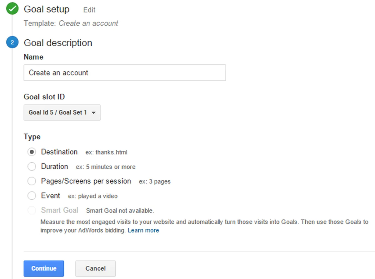 Thank you page - Google Analytics