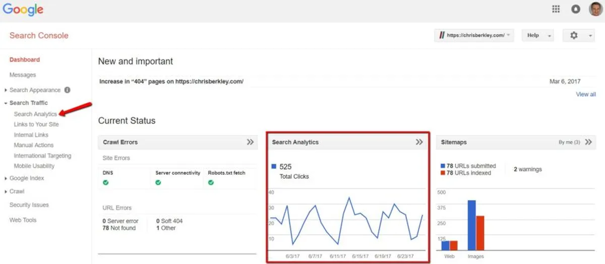 Find your total clicks