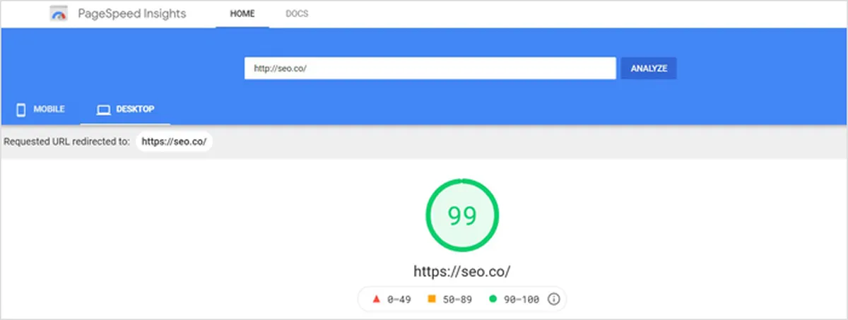 Google PageSpeed Insights Report