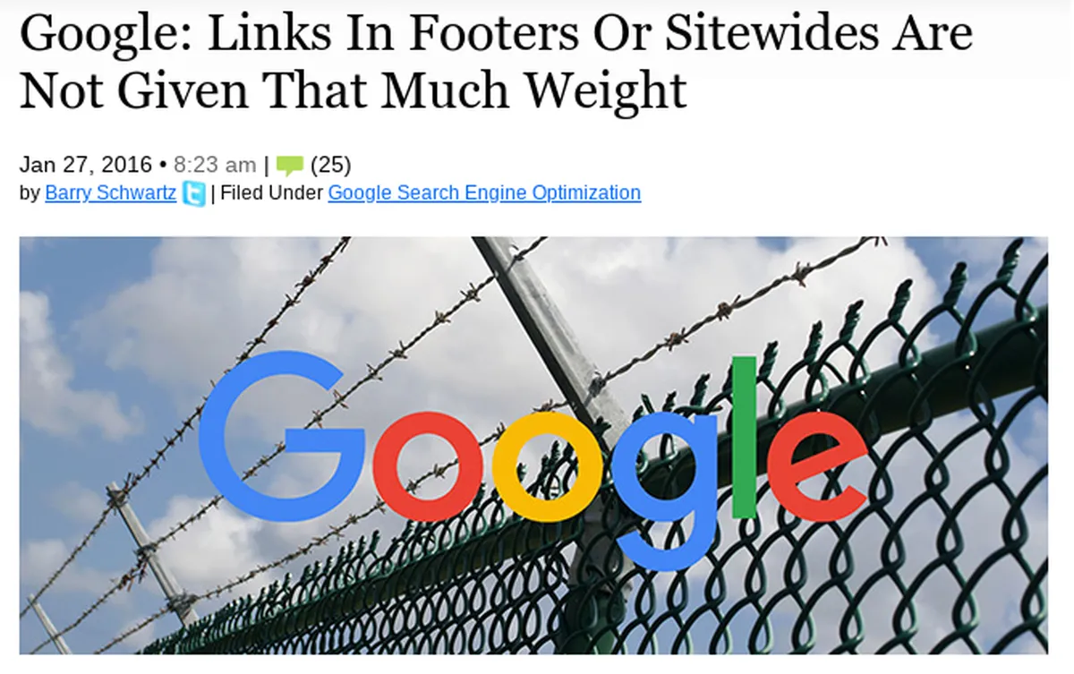 Sitewide links arent given much weight