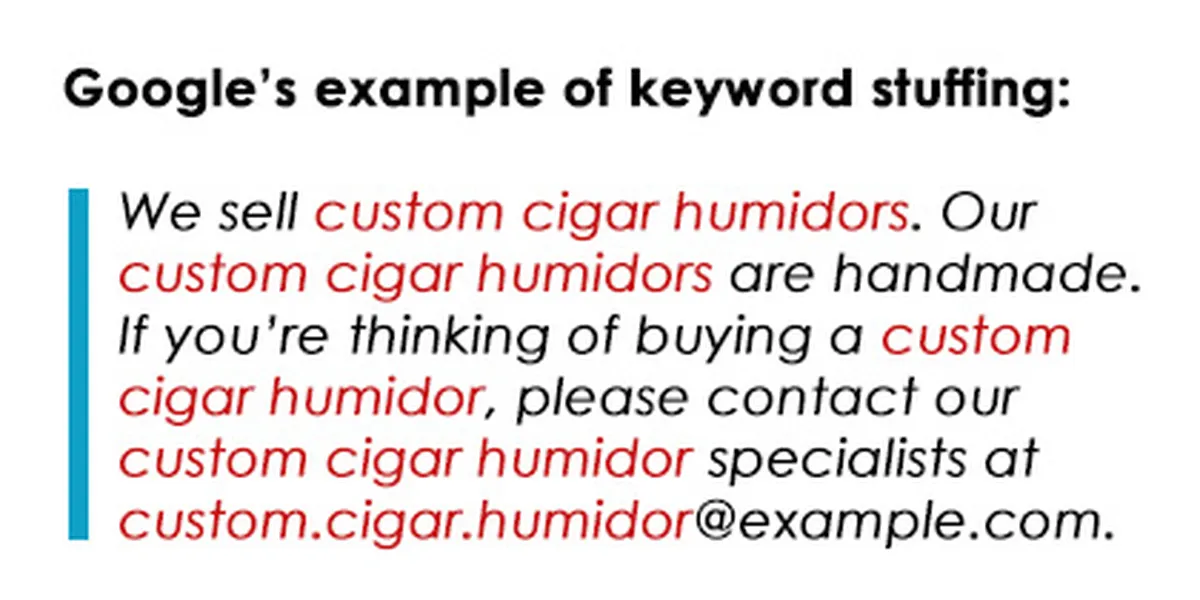Example of keyword stuffing