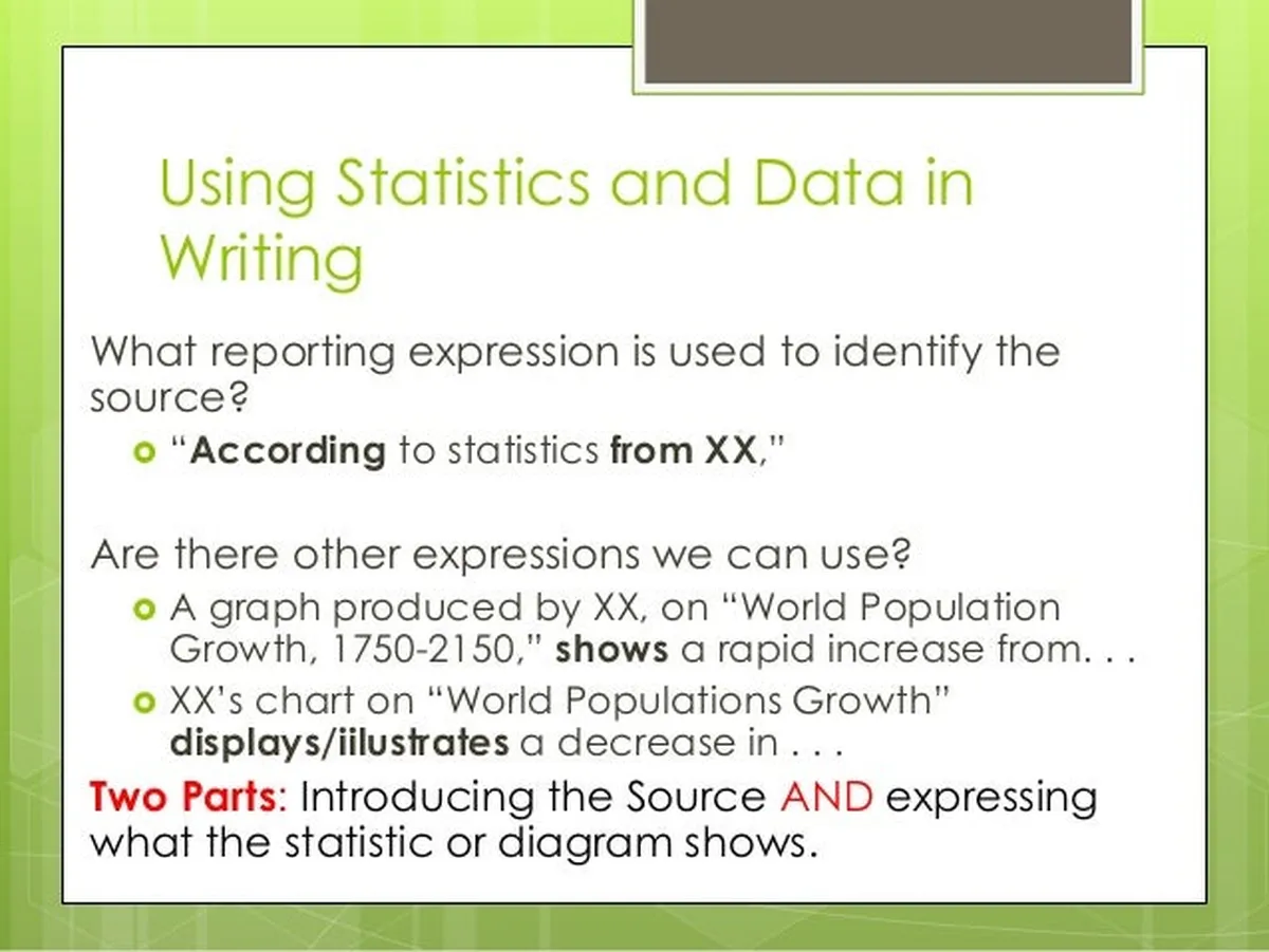Statistics in writing