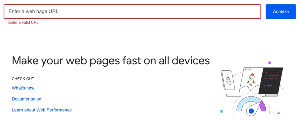 site scan with google page speed insights