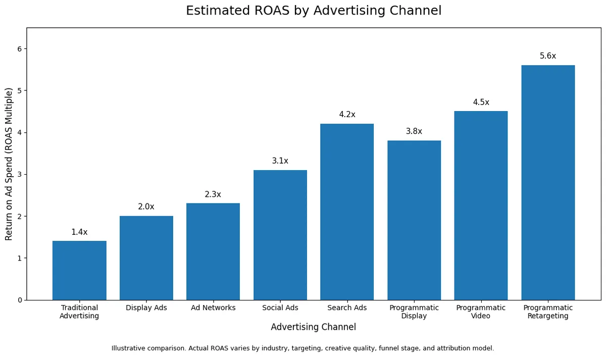 Estimated roas by ad channel
