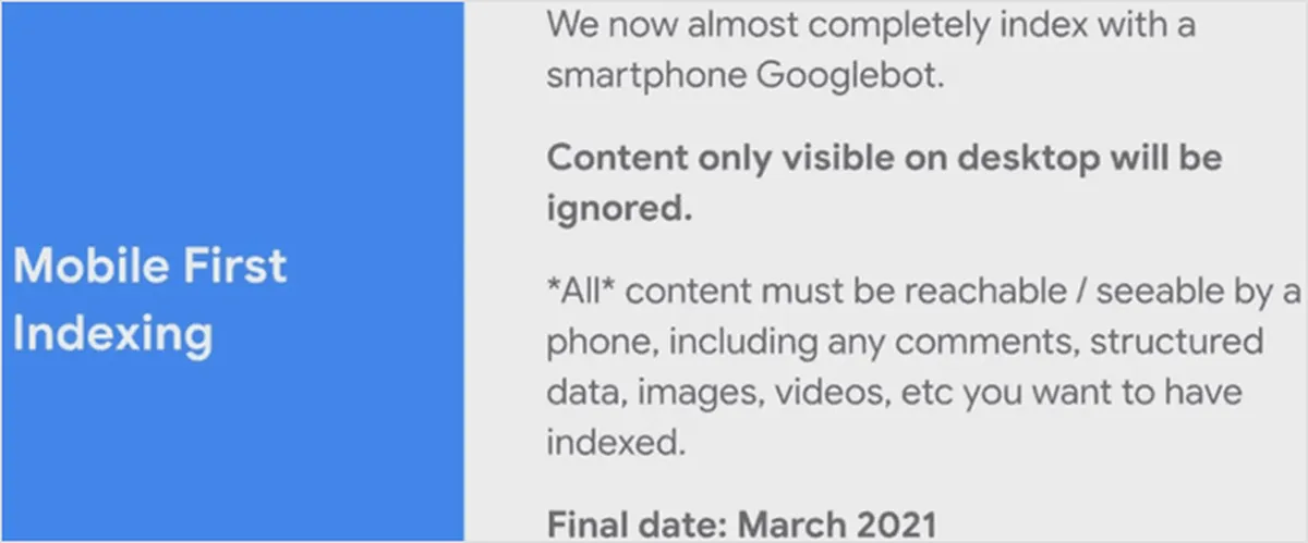 What does Google say about mobile-first indexing