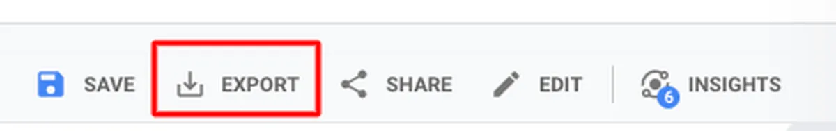 data export in Google analytics 
