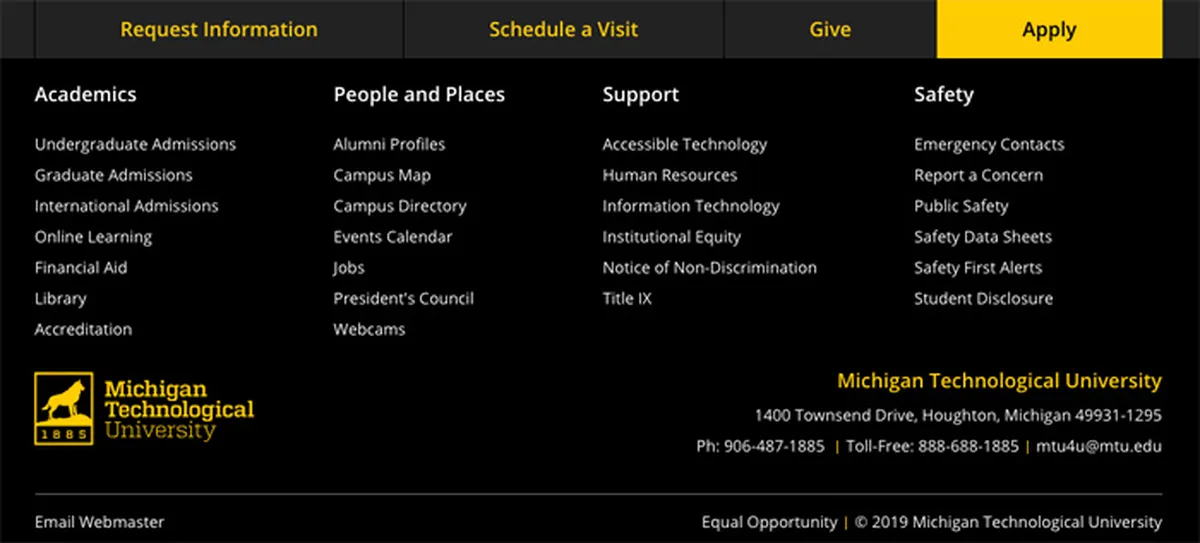 A Call to Action in the footer