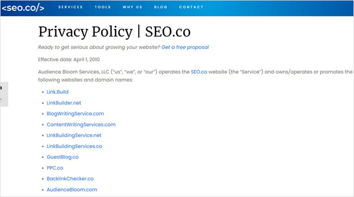 Create a Privacy Policy
