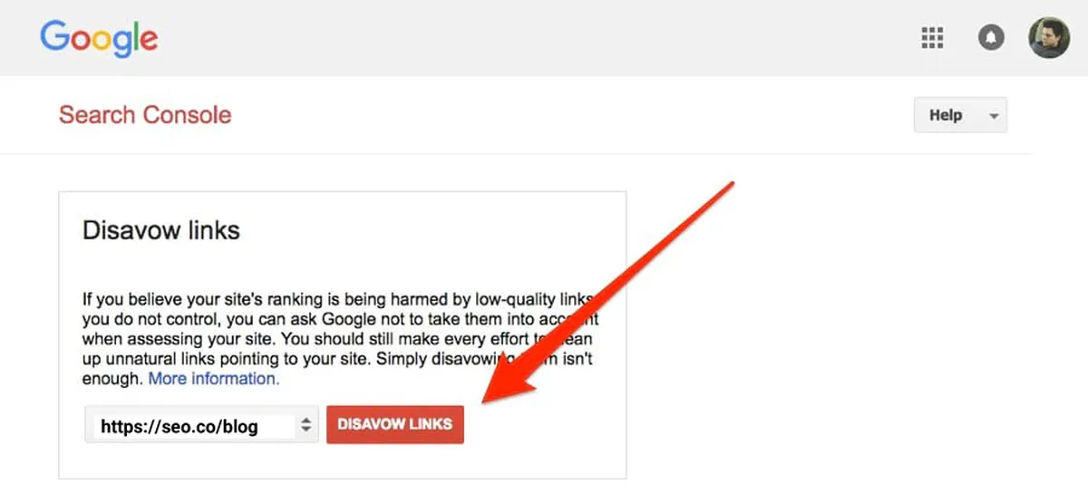 Disavow links