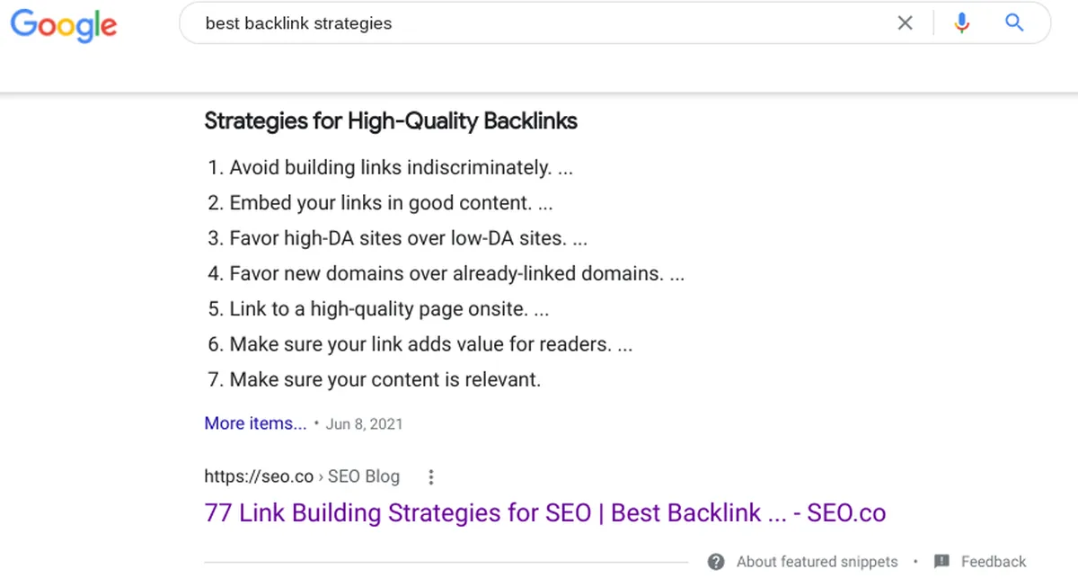 Featured snippets listicles for improving click through rate seo