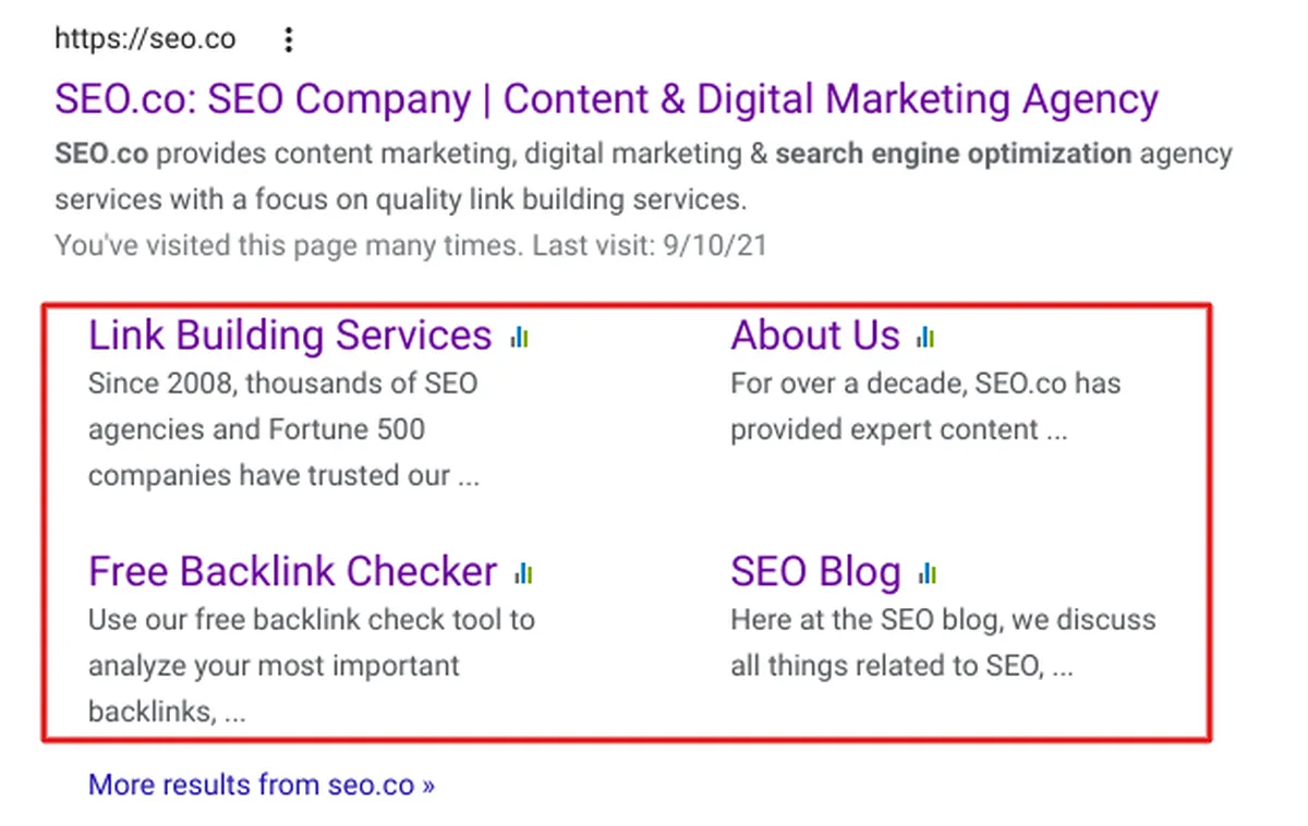 Google sitelinks seo