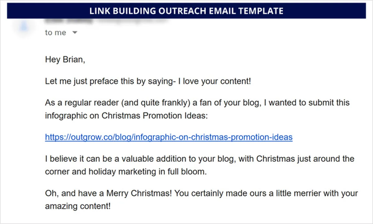 Link Building Outreach Email Template