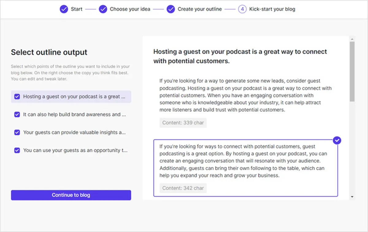 AI can write content outlines and full pieces