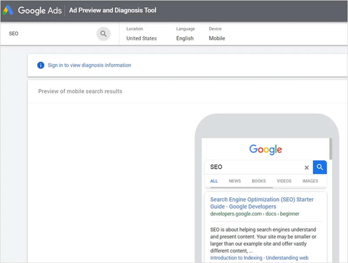Google AdPreview Tool
