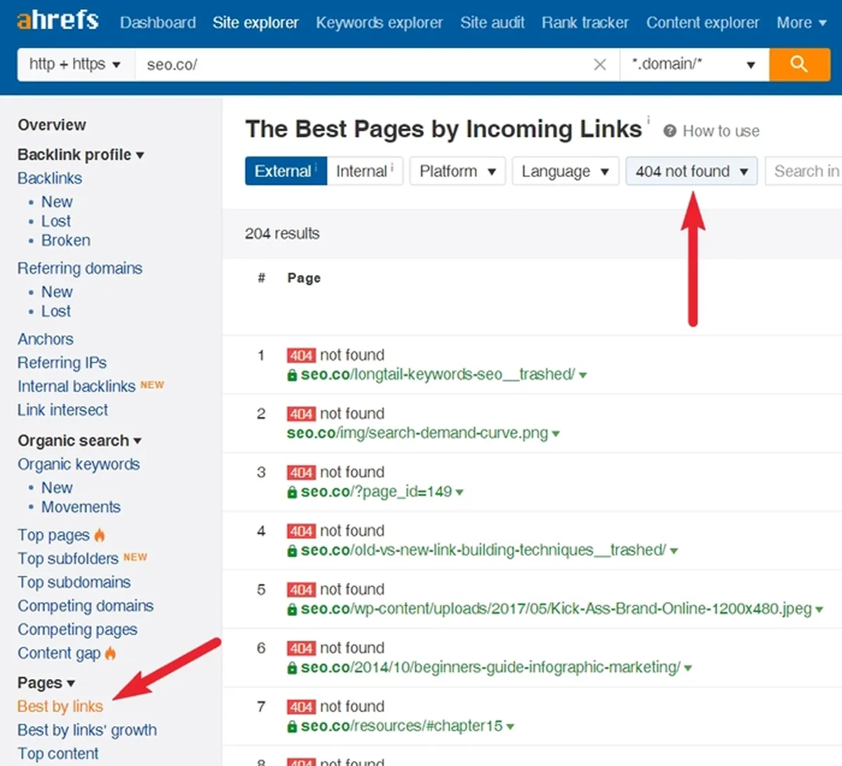 Ahrefs Broken Link Checker