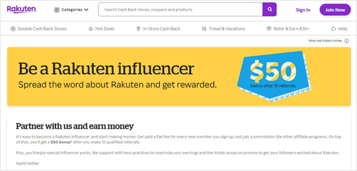 Rakuten Affiliate Program