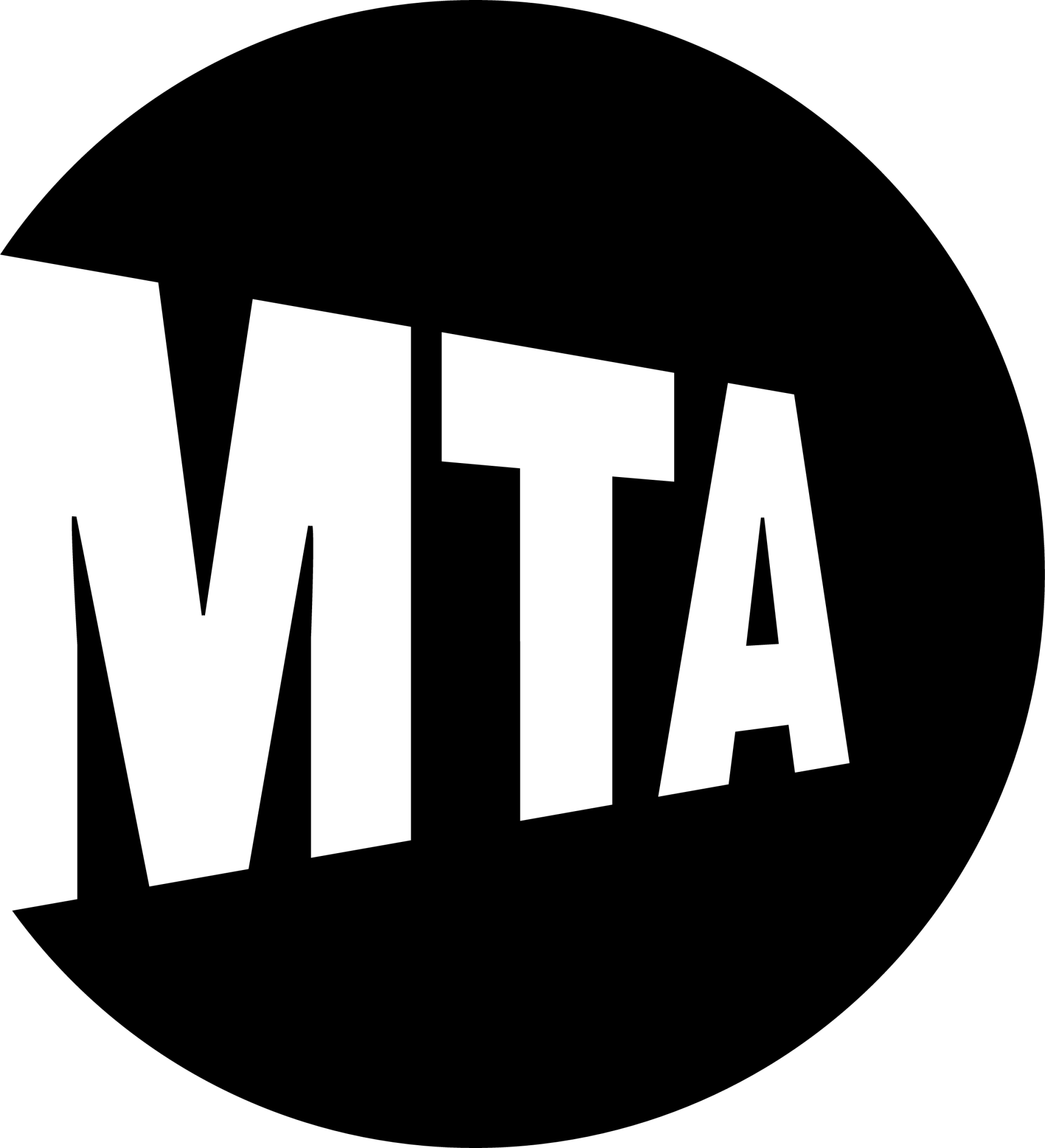 MTA logo in white with a big white circle