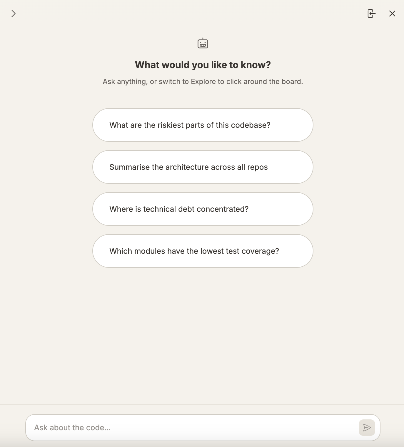 Ask your codebase anything. See everything that matters, instantly.