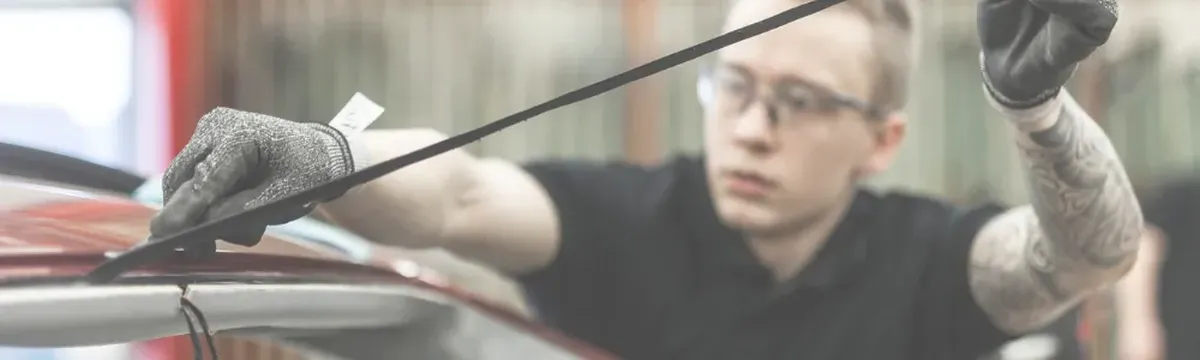Man repair front glass