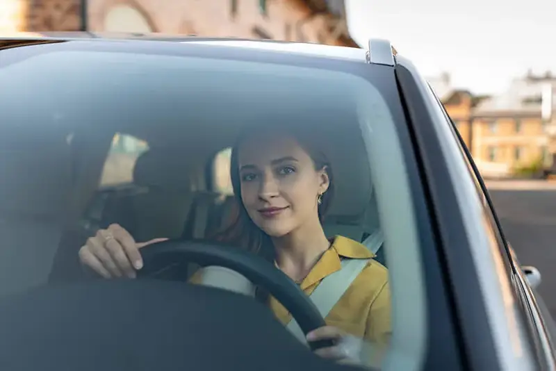 Woman driving front