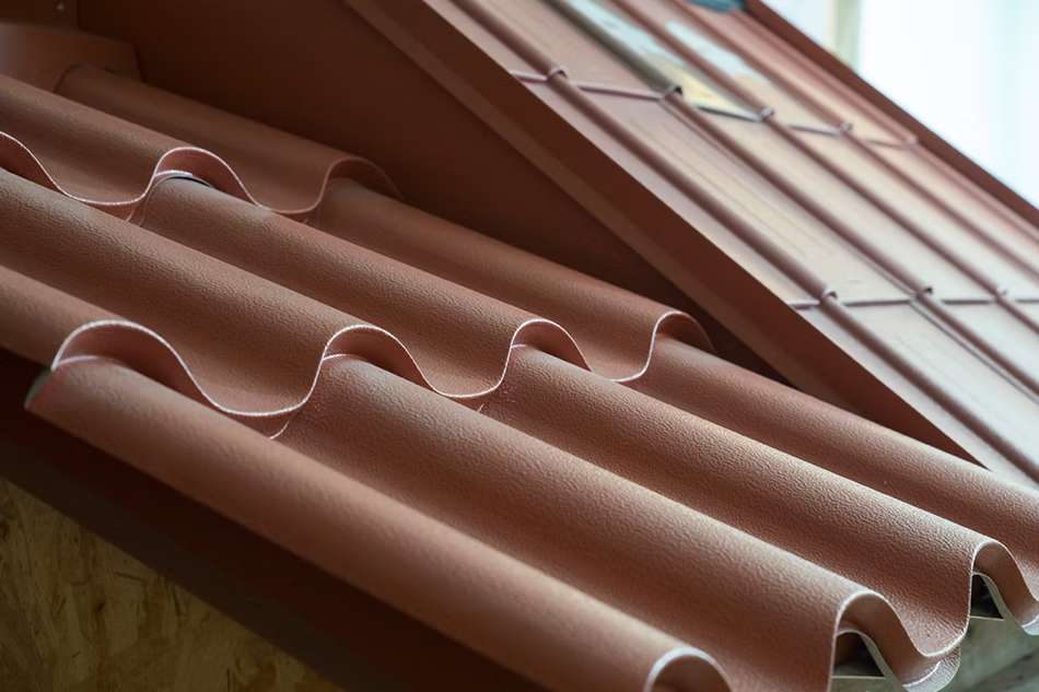 Nahaufnahme zweier Dachmodelle mit unterschiedlichen Deckmaterialien.