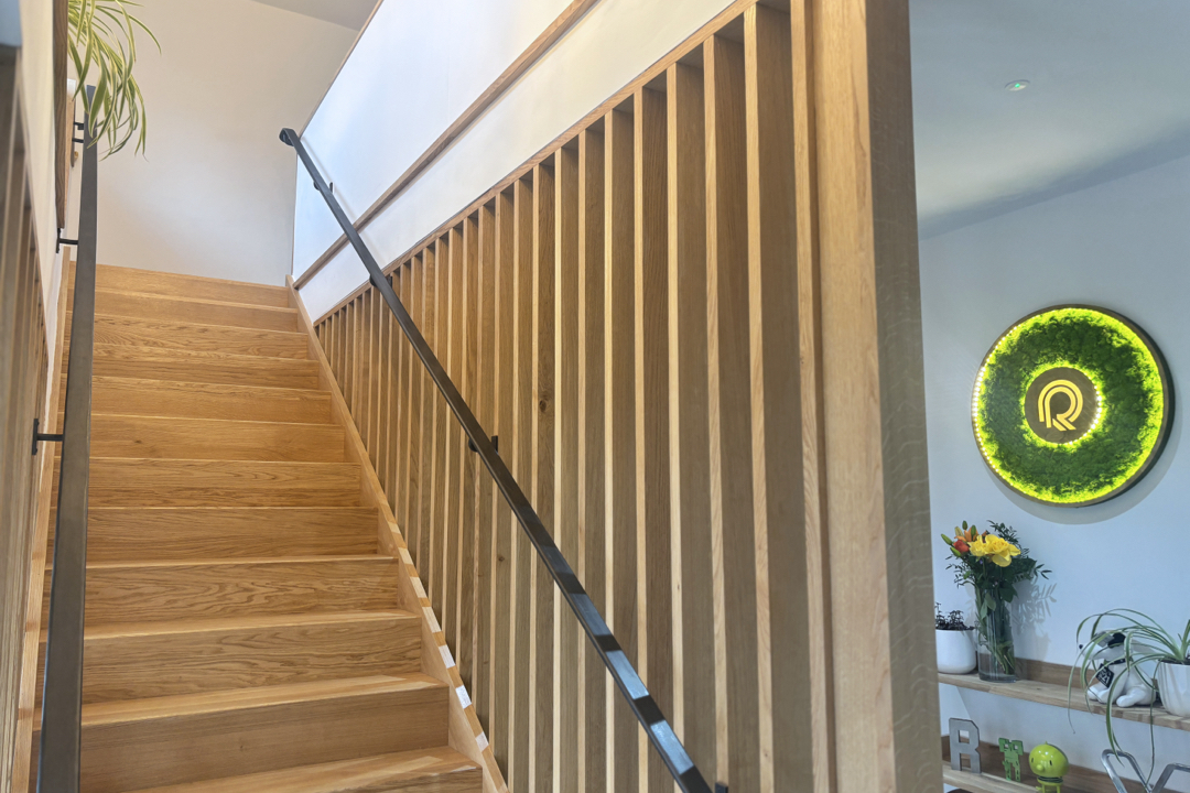 Entrance and stairwell at The Green Workspace