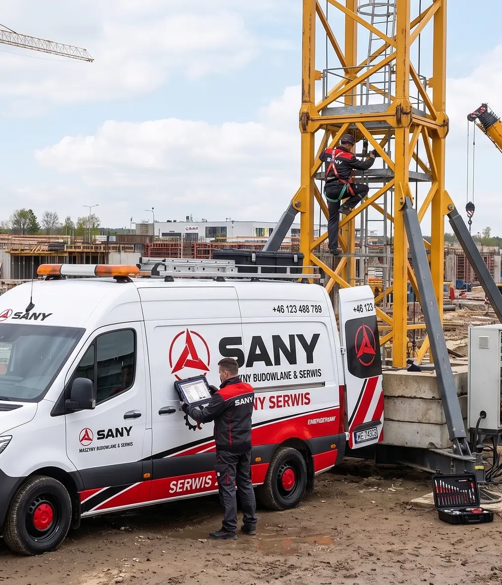 Serwis SANY - mobilny van na budowie