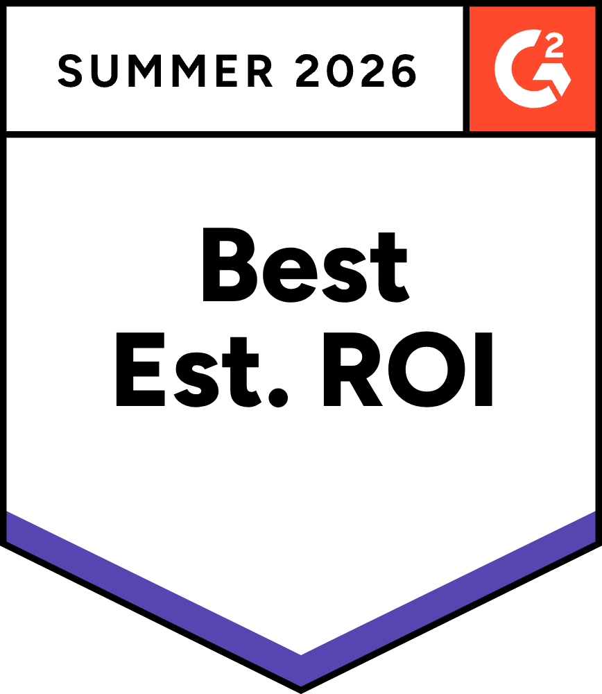 G2 Summer 2026 Best Estimated ROI badge