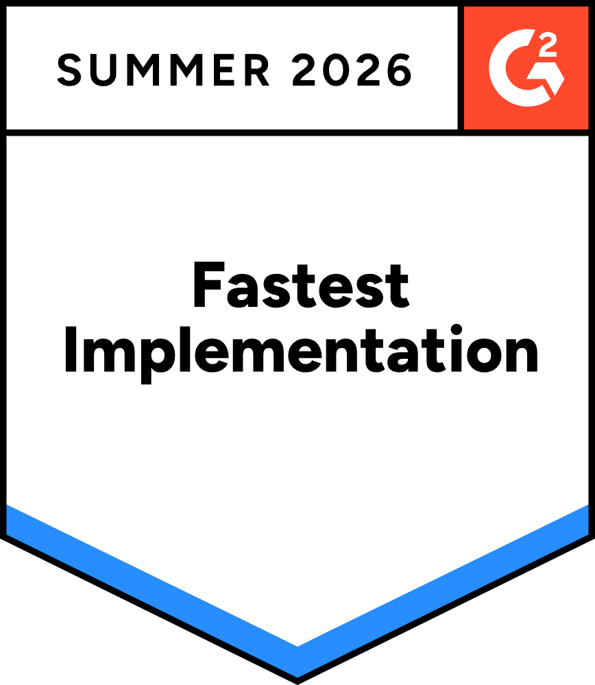 G2 Summer 2026 Fastest Implementation badge