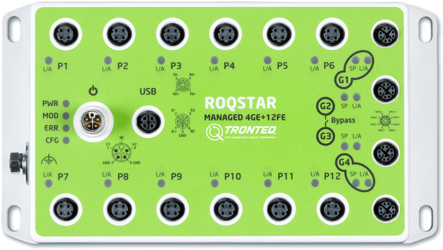 ROQSTAR 4GE+12FE M12 Managed Gigabit Switch 006-130-124