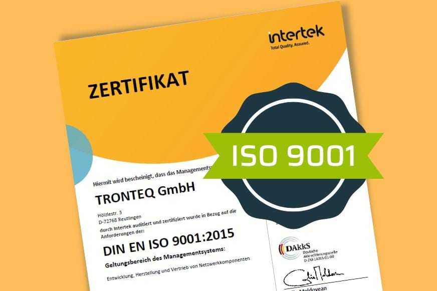 TRONTEQ Now ISO 9001 Certified